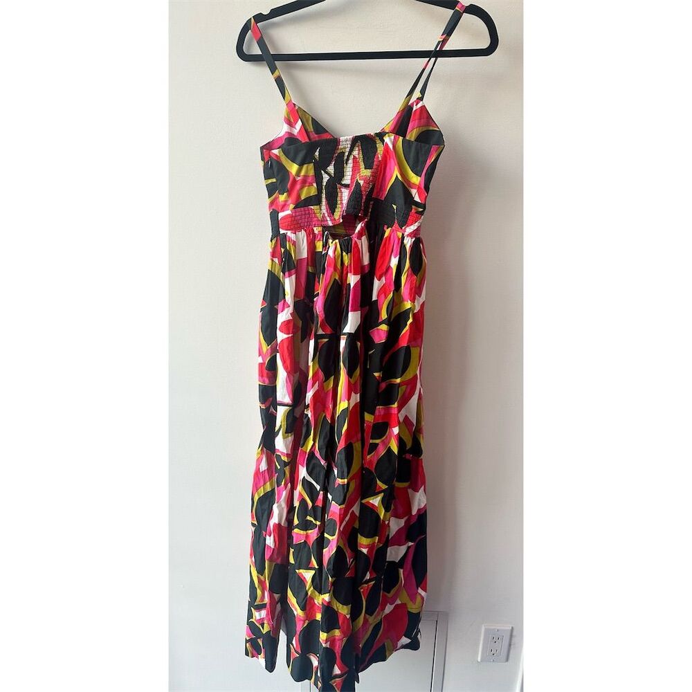 976. Karina Grimaldi Women's XS Abstract Print Sleeveless Midi Dress
